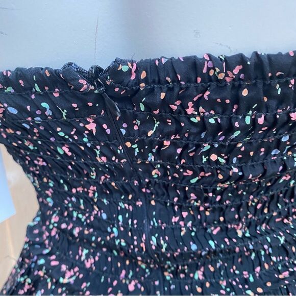 Anthropologie Myne silk printed sweetheart strapless mini dress size 4 - Picture 5 of 12